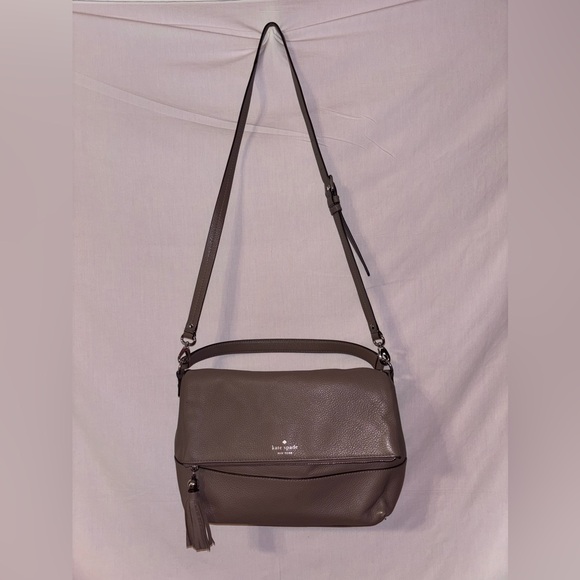 Kate Spade Taupe Crossbody Bag with Tassel - Picture 1 of 13